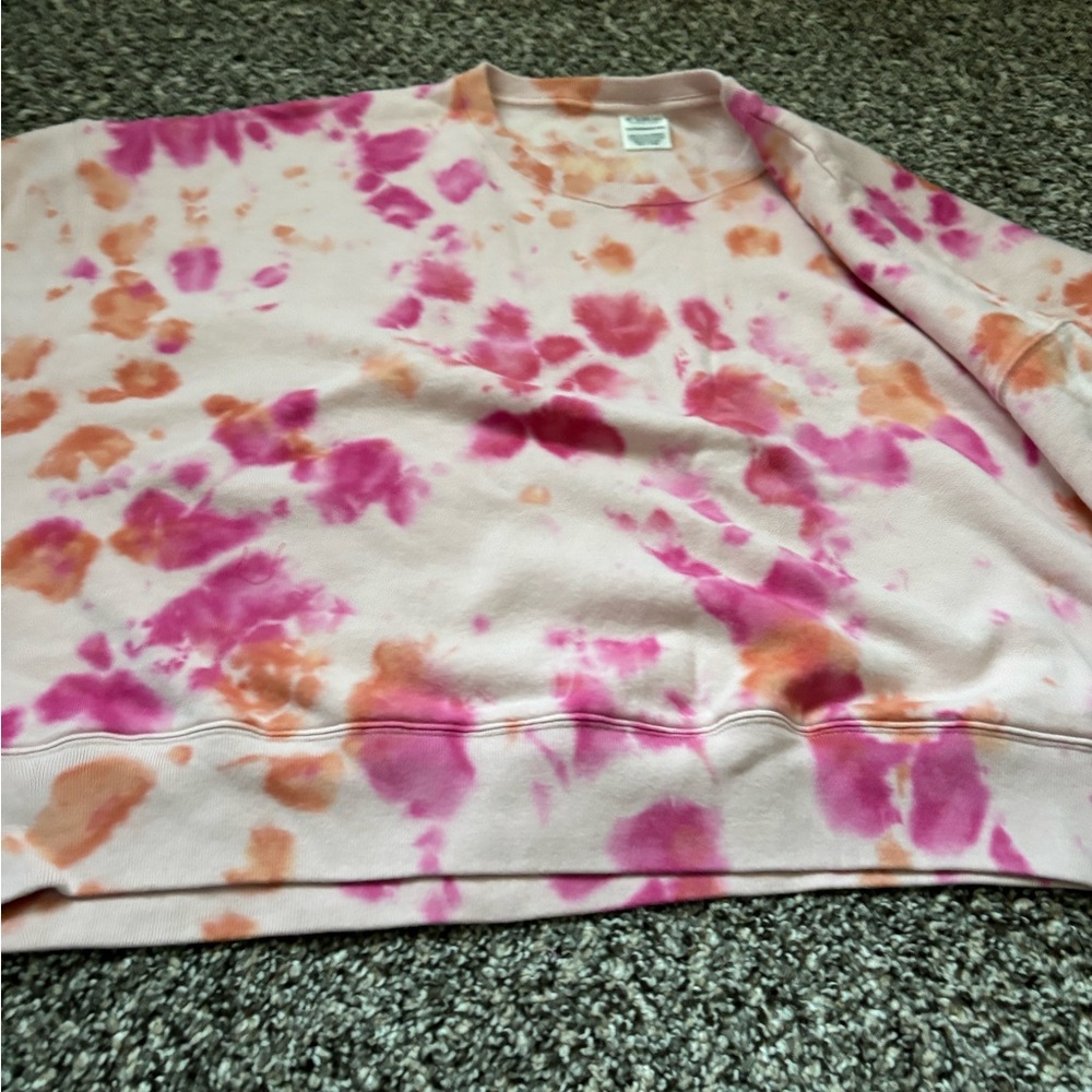 Pink and Orange Tie-Dye Sweatshirt